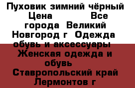 Пуховик зимний чёрный › Цена ­ 2 500 - Все города, Великий Новгород г. Одежда, обувь и аксессуары » Женская одежда и обувь   . Ставропольский край,Лермонтов г.